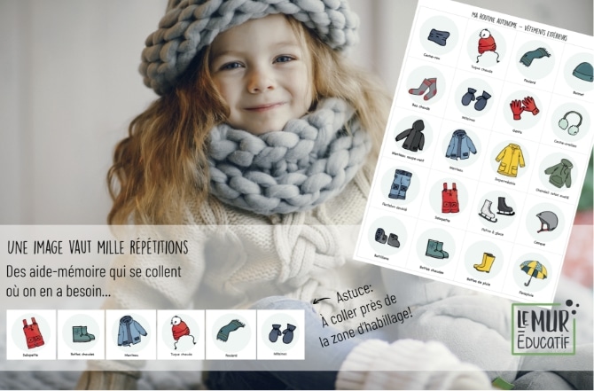 Routines imagées pour la garderie MA ROUTINE AUTONOME - 60 illustrations individuelles autocollantes ou aimantés – Image 4