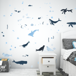 Baleine, narval et autres animaux aquatiques !! Plante aquatique et plusieurs bulles