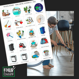 Ma Routine Autonome BONNES HABITUDES, RESPONSABILITÉS ET TÂCHES - 20 illustrations individuelles autocollantes ou aimantés au choix