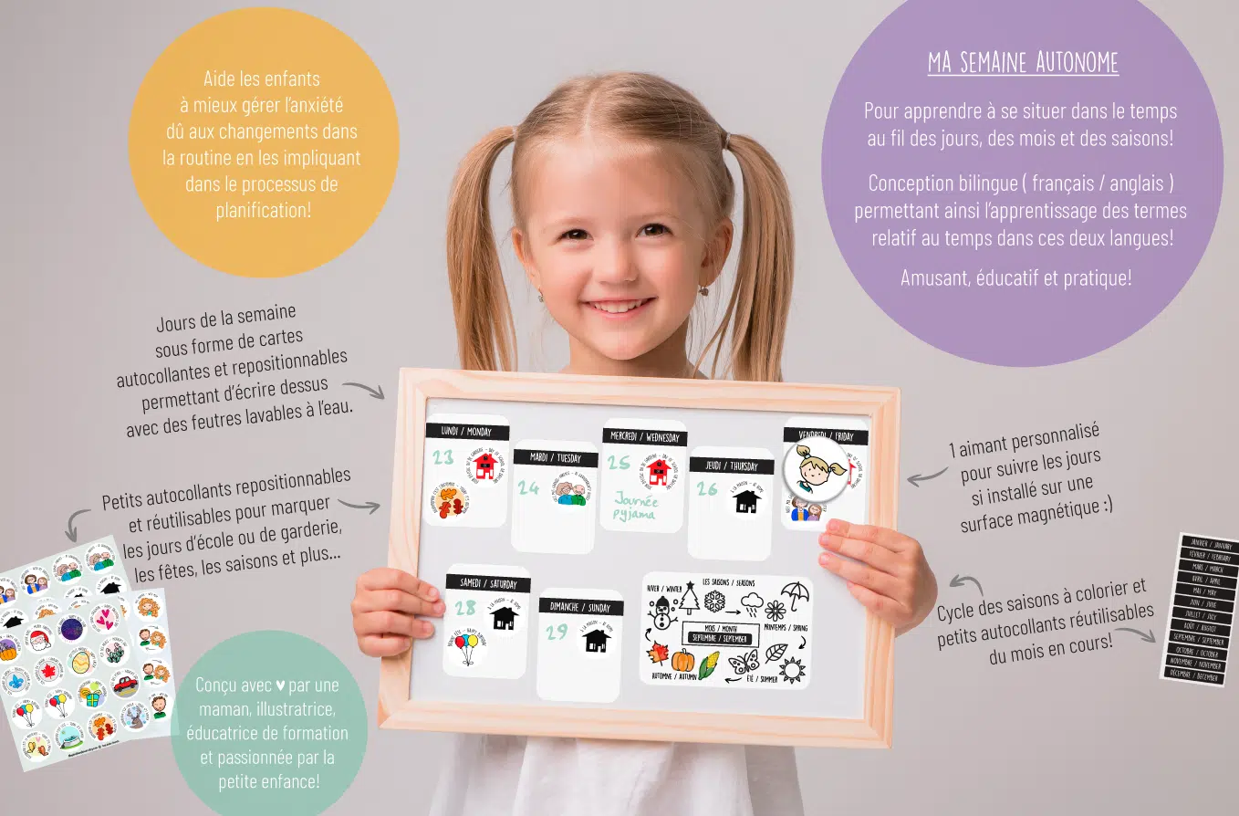Ma semaine autonome calendrier autocollant mural – Image 2