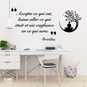 Duo citation de Bouddha et décalque Femme Zen