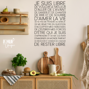 Je suis libre de vouloir le meilleur...