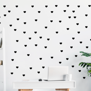 Autocollants muraux en forme de COEUR de 2,3, 4 ou 5 pouces