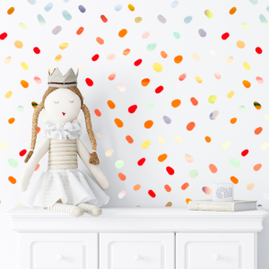 Autocollants muraux en forme de POIS irréguliers JOUR DE FÊTE aux couleurs vives et aquarelle