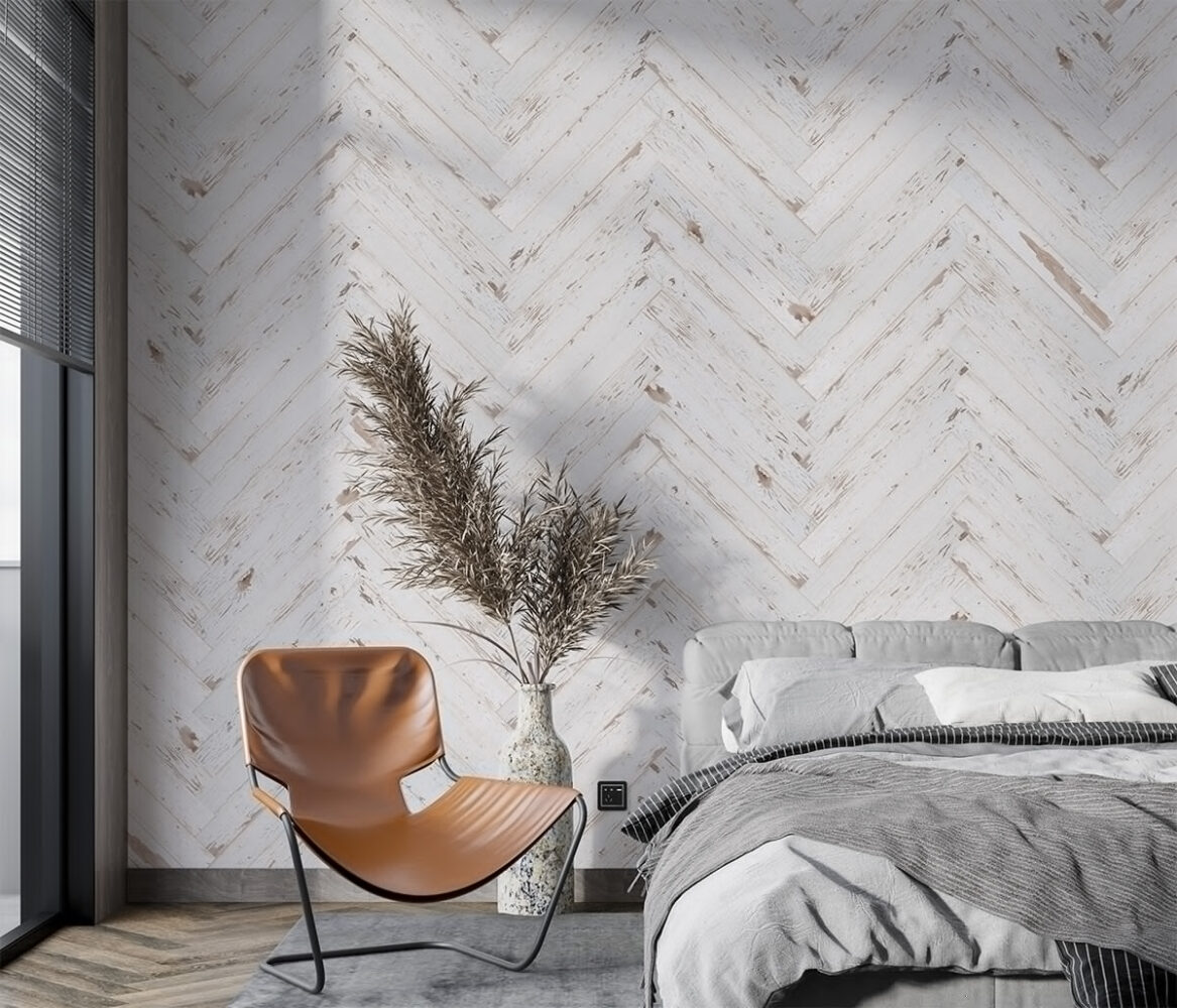 Chevron bois de grange peint